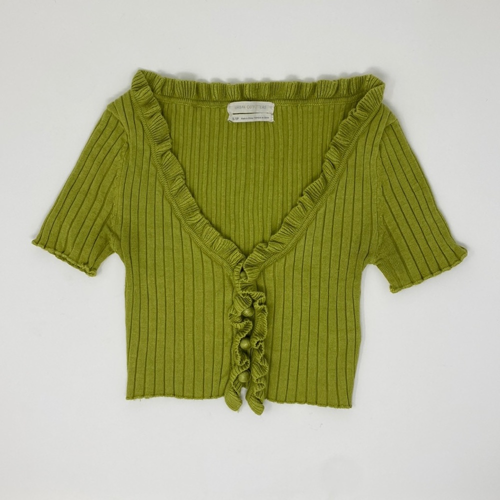 Green Cropped Urban Outfitters Sweater Top